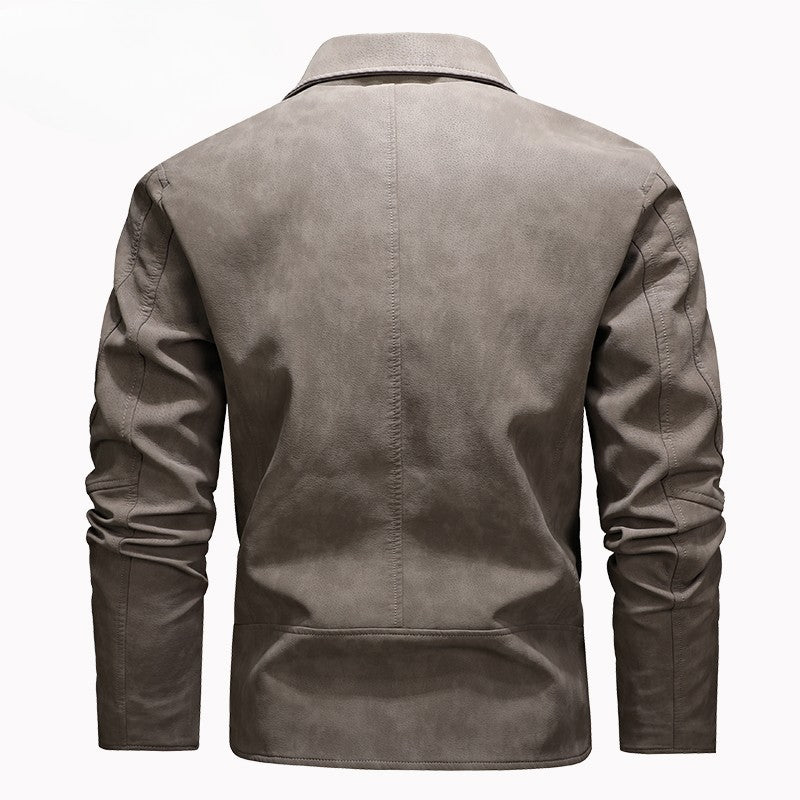 Jacket Men Coat Winter Leather Bomber Genuine Casual Brown Jackets Coats Faux Leather Vintage Black Biker Jacket Men Windproof