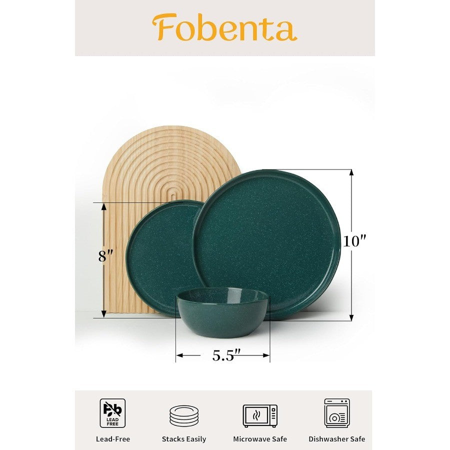 Ceramic Dinnerware Set for 4 with Reactive Glaze Plates and Bowls Microwave Safe and ChipResistant Ideal for Modern Dining Room