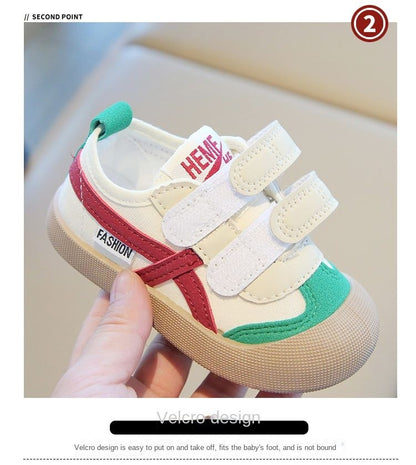 Spring and Autumn 2024 New Korean version of indoor girls canvas shoes soft-soled children's baby toddler shoes children's shoes