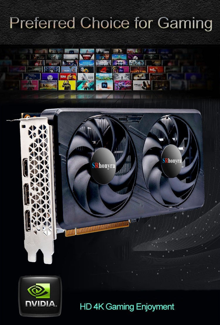 SRhonyra GeForce Graphics Card GTX 1060 Video Gaming Cead,3/6 GB GDDR5 PCIe 3.0 X16 192 Bits Dual Fan Cooling HDMI 2.0+2x DP
