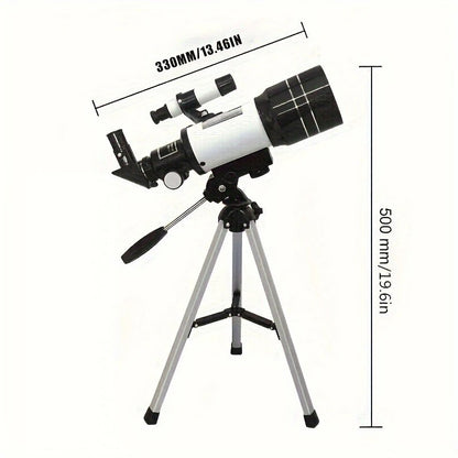 Telescópio Monocular 70300 com Tripé e Adaptador para Celular, Telescópio Portátil para Aventuras de Observação de Estrelas!