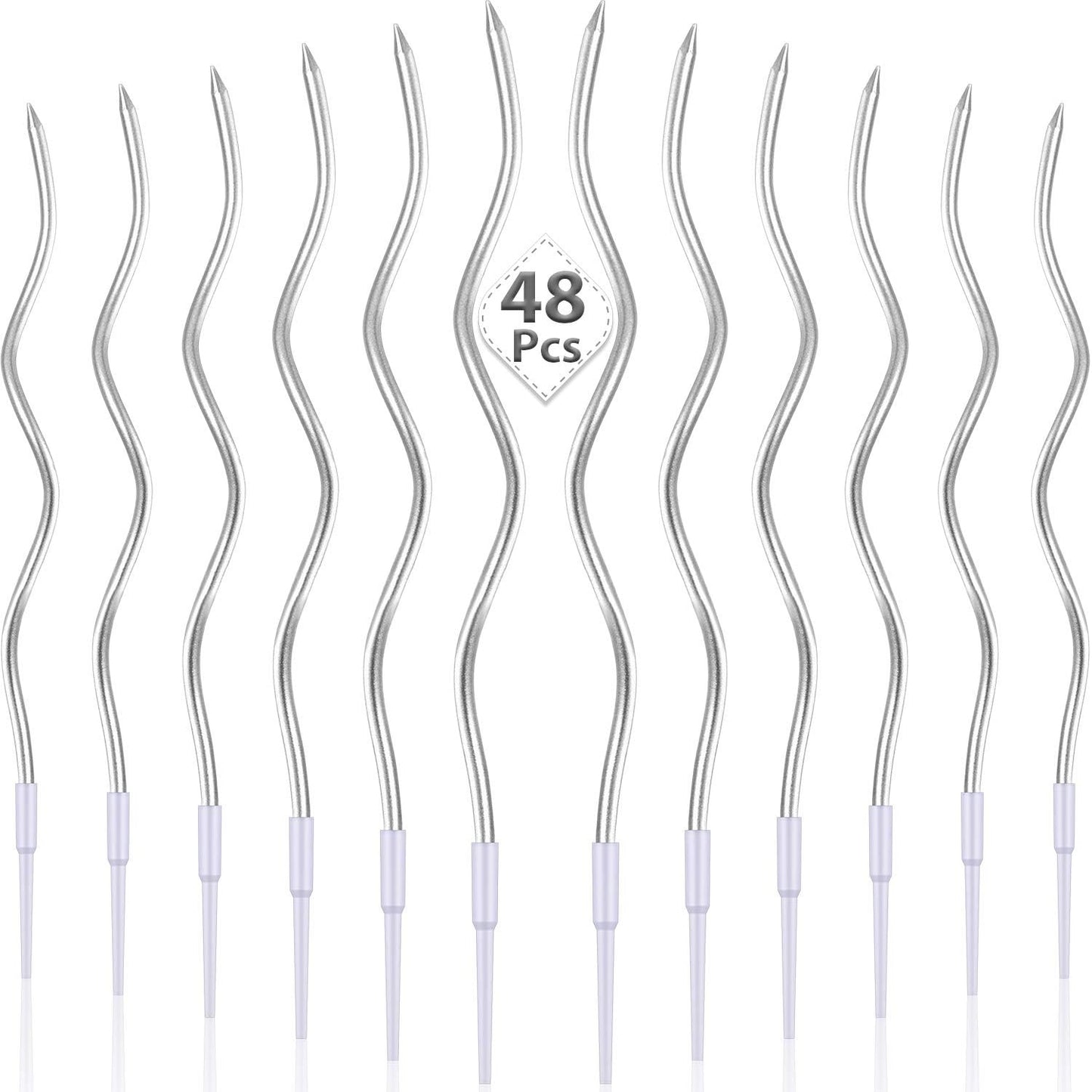 6/12/48pcs Birthday Candles Spiral Cake Candles  Long Thin Cake Candles For Wedding Party And Cake Decoration