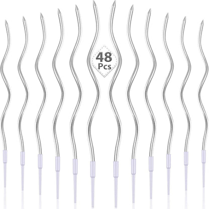 6/12/48pcs Birthday Candles Spiral Cake Candles  Long Thin Cake Candles For Wedding Party And Cake Decoration