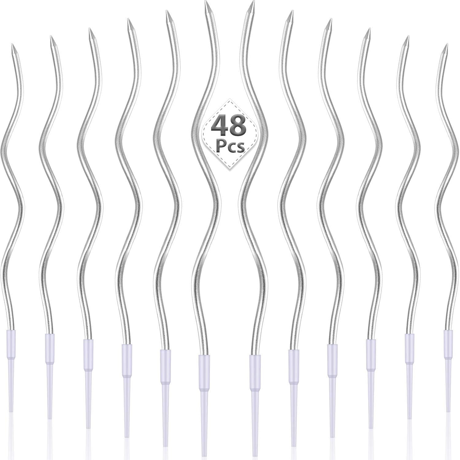 6/12/48pcs Birthday Candles Spiral Cake Candles  Long Thin Cake Candles For Wedding Party And Cake Decoration