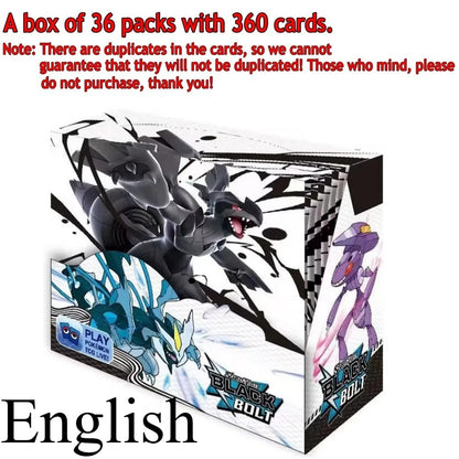 Novos jogos 4-36Pacote de Cartas Pokémon em Inglês Caixa de Booster Black Bolt White Flare Cartas de Batalha Pokémon Troca de Jogo Presente