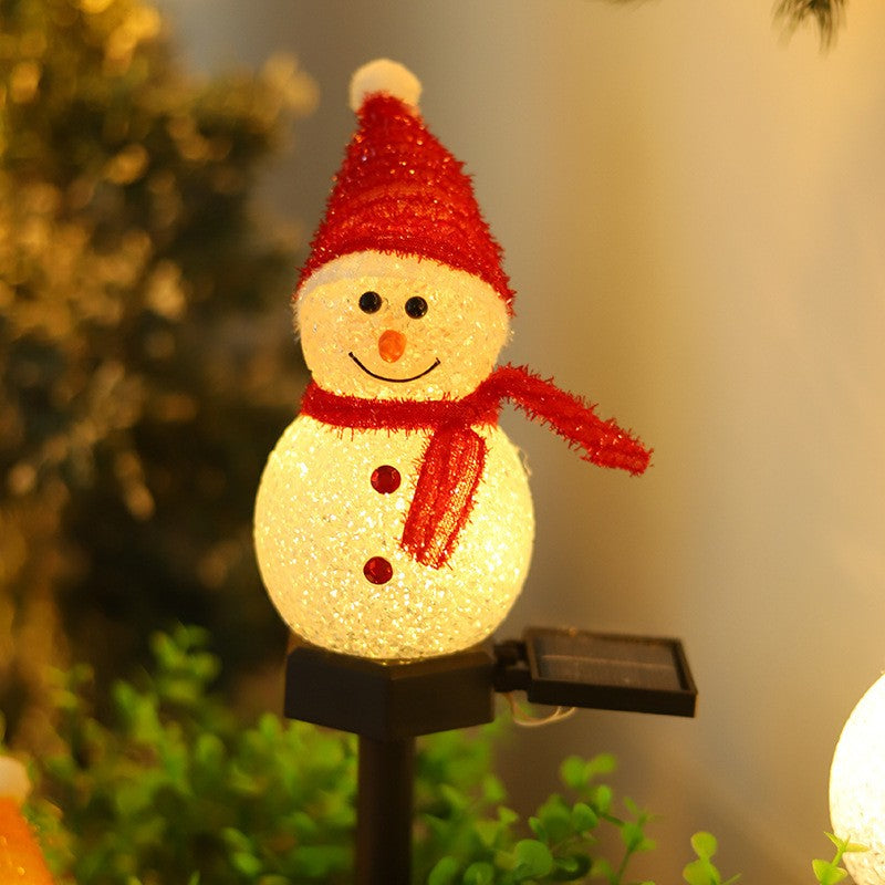 Solar-Powered Christmas Snowman Lights Warm White LED Cute Outdoor Garden Decor Perfect for Christmas Decorations Yard