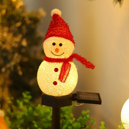 Solar-Powered Christmas Snowman Lights Warm White LED Cute Outdoor Garden Decor Perfect for Christmas Decorations Yard