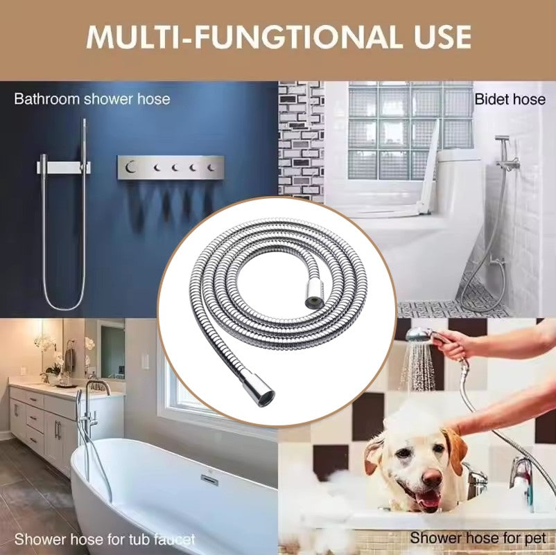 New G1/2" 1.5m High Quality Flexible Shower Hose Stainless Steel Tube Large Flow Shower Extension Pipe for Bathroom Accessories