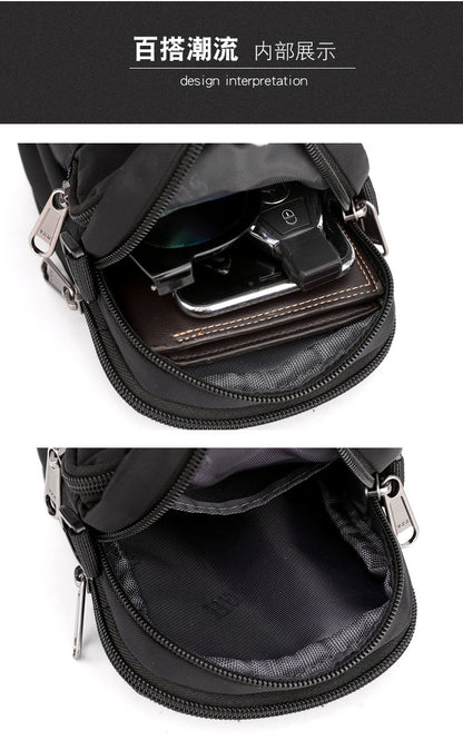 Fashion 3 Layers Men Small Shoulder Bag High Quality Durable Nylon Male Handbag Portable Messenger Bag Flap Mini Waist Bag
