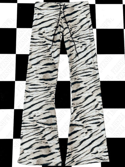 Emo Girls Wavy Slim pants Harajuku Punk Comfortable Aesthetic Y2K Women pants Fashion High Street vintage Yoga Gothic Streetwear