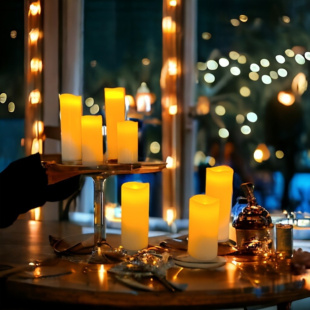 10-240pcs Flameless Fake Candle LED Flickering Candles with Remote Control Battery Operated Pillar Candles for Valentine's Day
