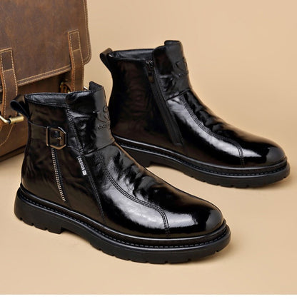 British-style Men's Casual Retro Chelsea Boots for Men Autumn Winter Cow Leather Shoes Male Fashion New Designer Ankle Boots Man