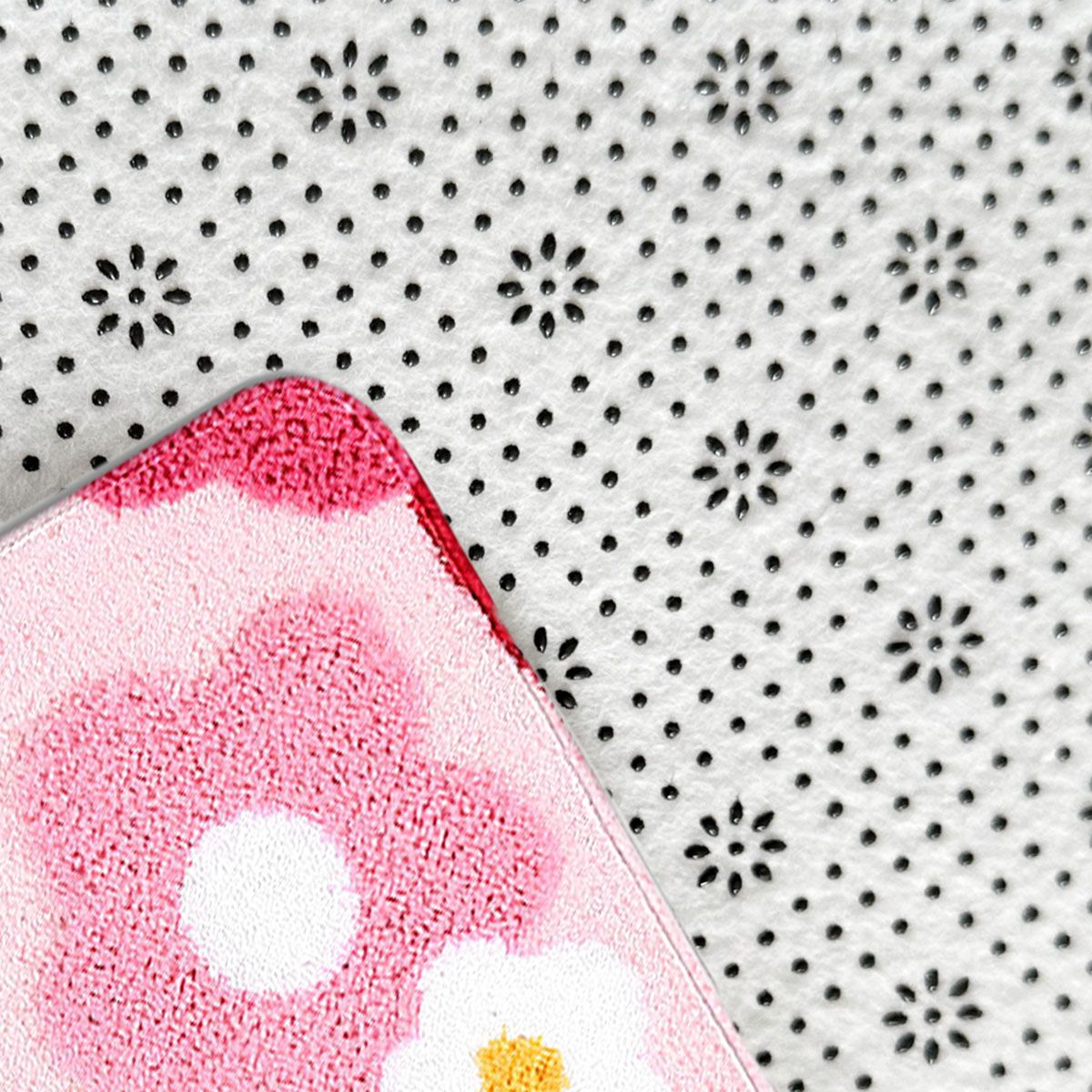 A comfortable three piece set with strawberry pattern can be purchased individually or set together for bathroom carpets