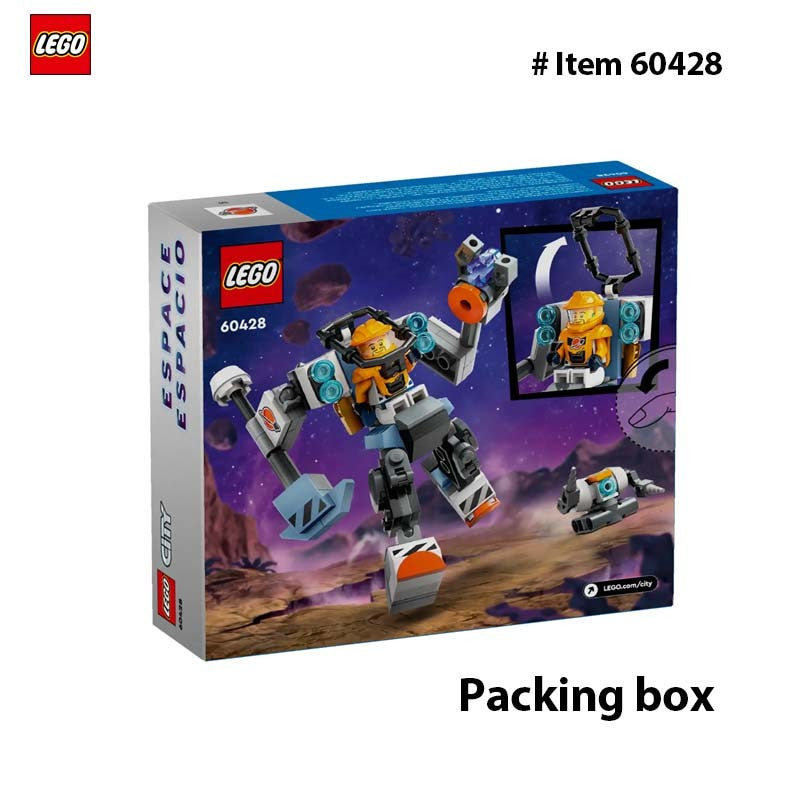 LEGO 60428 City Robô Espacial, Kit de Construção de Robô para Crianças a partir de 6 Anos, Conjunto com Boneco de Ação e Boneco de Piloto