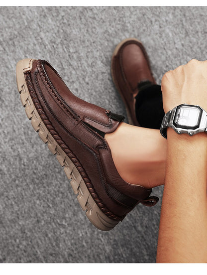 Men Handmade Genuine Leather Loafers Casual Comfortable High Quality Retro Business Shoes Spring and Autumn Men's Dress Shoes