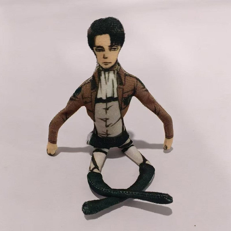 28cm Anime Attack On Titan Levi Cosplay Plush Doll Body Wire Skeleton Action Stuffed Dolls Accessories Ornament Gifts
