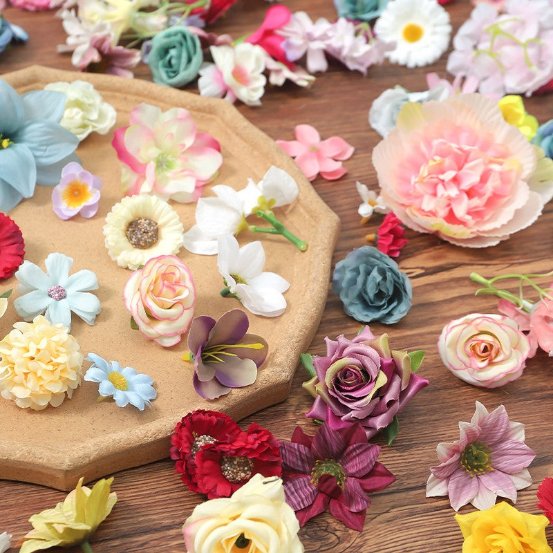 20/40/60/80/100Pcs Mini Artificial Rose Flowers Head for Home Decoration Birthday Party DIY Wedding Decor Garland Gift Accessory