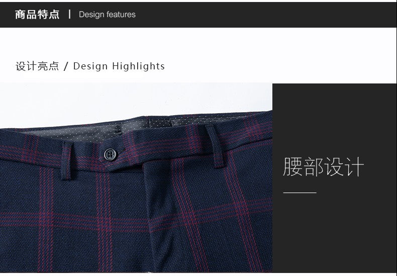 Men's Spring Autumn Wedding Suit 2024 Three-Piece Set Slim Fit Checkered British Style with Waistcoat And Trousers