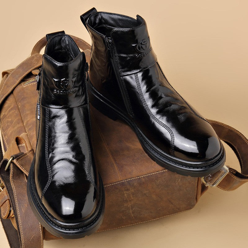 British-style Men's Casual Retro Chelsea Boots for Men Autumn Winter Cow Leather Shoes Male Fashion New Designer Ankle Boots Man