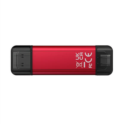 Pendrive USB de estado sólido portátil de alta capacidade Kingston, interface dupla USB 3.2/Gen2 Tipo-C, 1TB