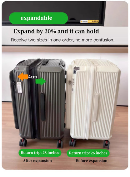 Mala de Viagem Expansível, Mala de Rodinhas Espessa de Grande Capacidade, Mala de Viagem de 24 polegadas, Mala com Cadeado de Combinação, Resistente e Durável