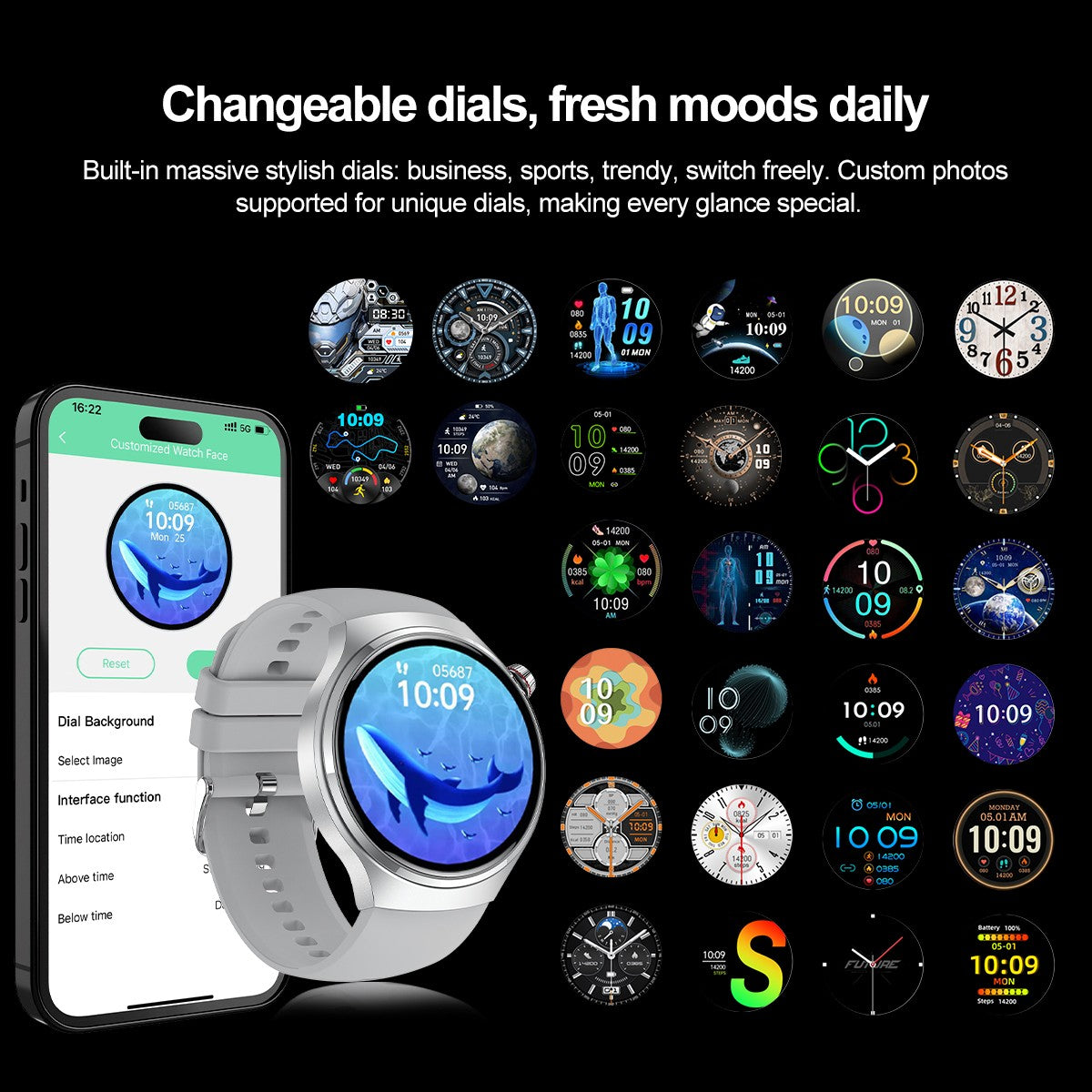 2025 New Watch 4 GT Series Smart Watch Men AMOLED Screen Heart Rate Health Monitoring Bluetooth Call Business Smartwatch Man