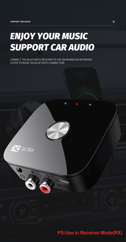 Tebe aptX/aptX-Adaptive Bluetooth 5.4 Audio Receiver Transmitter R/L 3.5mm Aux Wireless Music Adapter for TV Car Headphones
