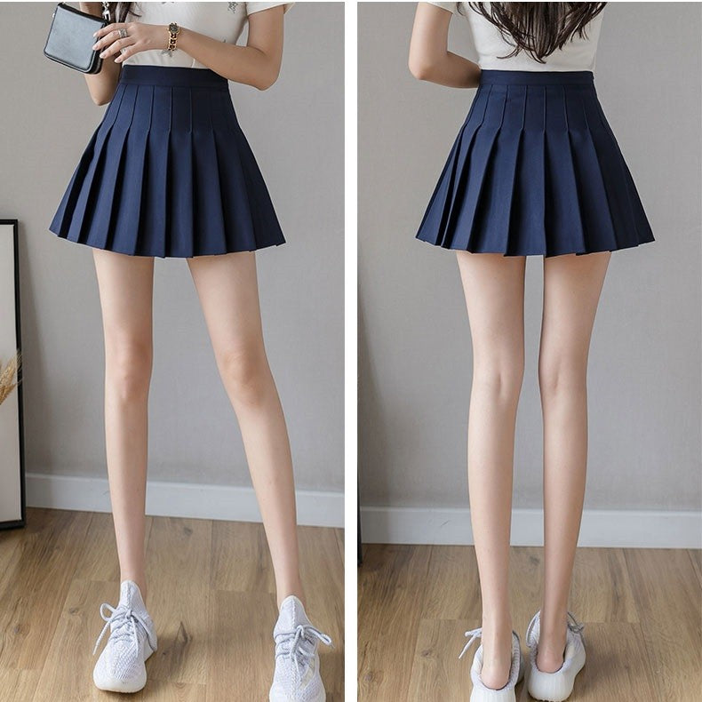 Harajuku Short Skirt New Korean Women Zipper High Waist School Girl Pleated Plaid Sexy Mini Preppy Style Falda Sexy Mujer