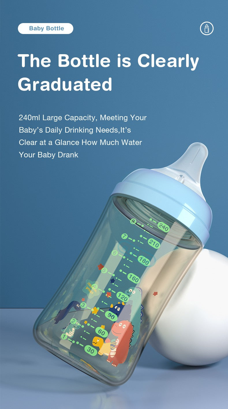 MAMIJOY 160/240ML PPSU Baby Bottle Double Handle Infant Drop-proof Baby Wide-caliber Milk Bottle Newborn Feeding Bottle BPA Free