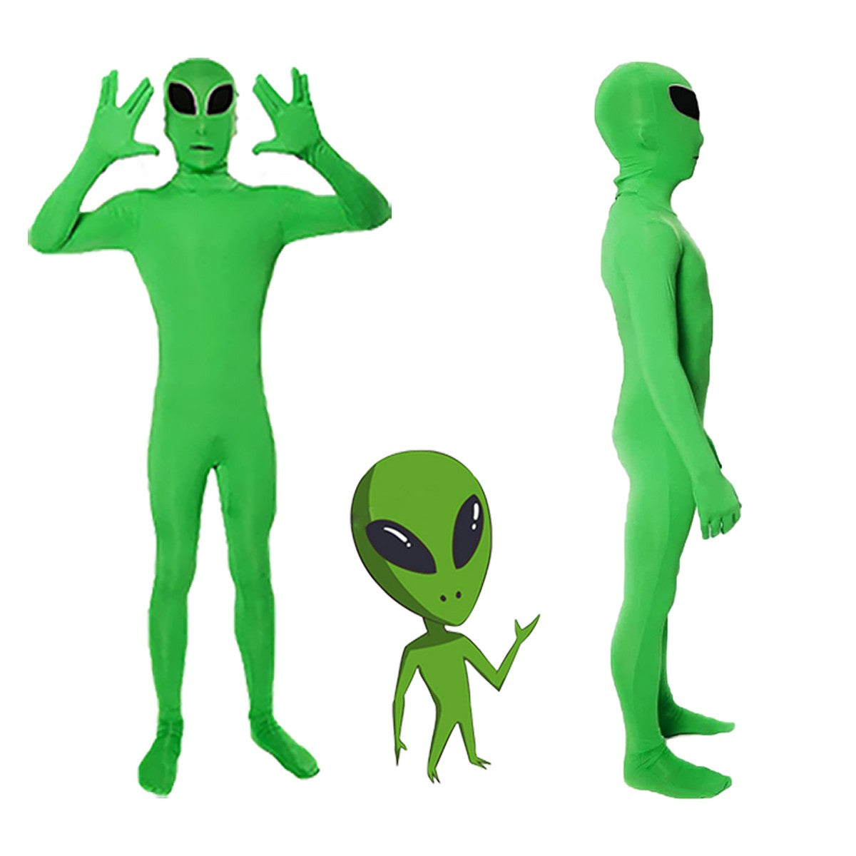 ET Alien Cosplay Costume Zentai Jumpsuit ET Universe Lord Costume Evil Horror Scary Mask Halloween Carnival Mask Set