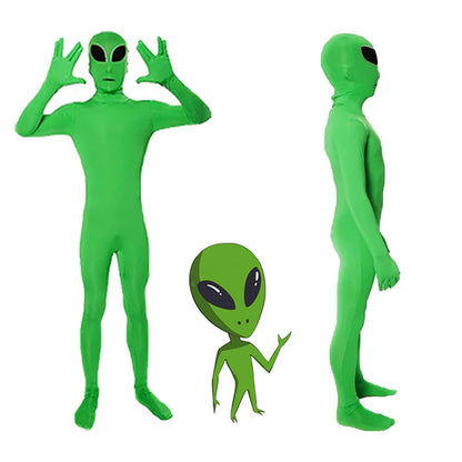 ET Alien Cosplay Costume Zentai Jumpsuit ET Universe Lord Costume Evil Horror Scary Mask Halloween Carnival Mask Set