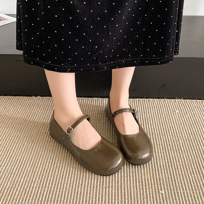 2025 New Elegant Comfortable and Versatile Woman Round Toe Lady Barefoot Flats Elegant Soft Sole Ballerina Party Mary Jane Shoes