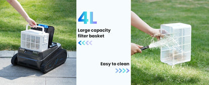 2025 Upgraded Y50 Auto Swimming Pool Cleaner Powerful Cordless Robotic Cleaner with 4 Motors Self-Parking for Above Ground Pools