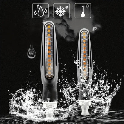 4pcs Universal Motorcycle Led Turn Signals Blinker Flowing Water Flashing Lights Stop Signal Light DRL Lamp Tail Brake Signal