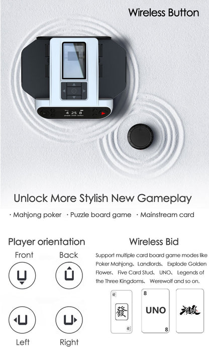 360° Rotating Automatic Card Shuffle Dealer Machine 2 In 1 Playing Cards Shuffling Dealing Tool Party Games Poker Device