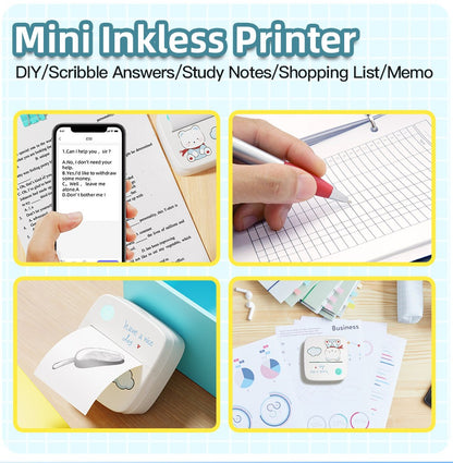 1200mAh Mini Printers Wireless Bluetooth Label Maker Printer 57mm Thermal Stickers Printer For School Home Text Photo Printing