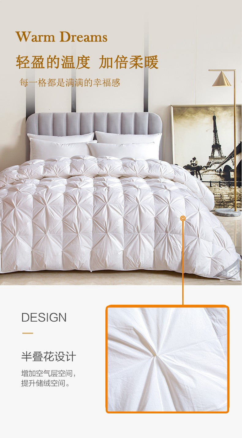 100% white goose down comforter, high-quality five-star hotel twisted flower comforter, pure cotton winter thick comforter