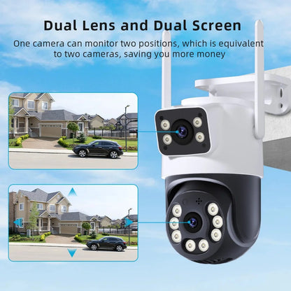 8MP 4K iCSee WiFi Camera PTZ Dual Screens Auto Tracking Night Vision CCTV Surveillance Camera Outdoor 6MP Security IP Camera
