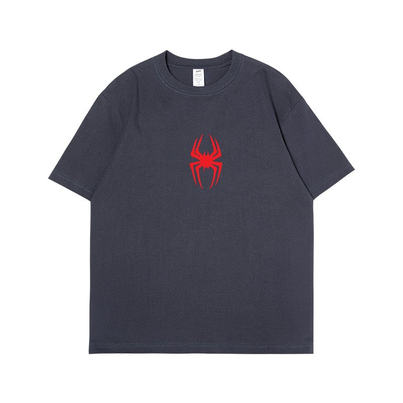 Summer New Spider Man Crossover Universe T-shirt for Men's and Women's Anime Graphic Short Sleeve Loose Cotton Tops Clothing