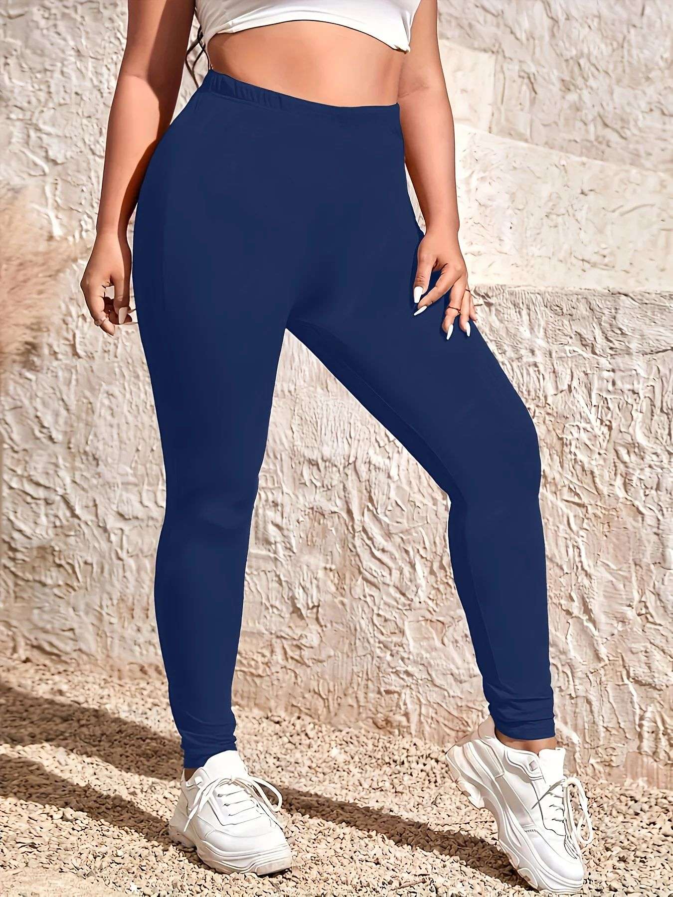 Plus Size Women's Black High-stretch Leggings Wear Nine-point Pants High-waisted Plus Fat Solid Color Small Feet Pants