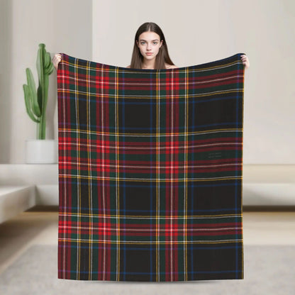 Manta Leve Xadrez Tartan Stewart Fina Perfeita para Cama Sofá Primavera Presente de Natal
