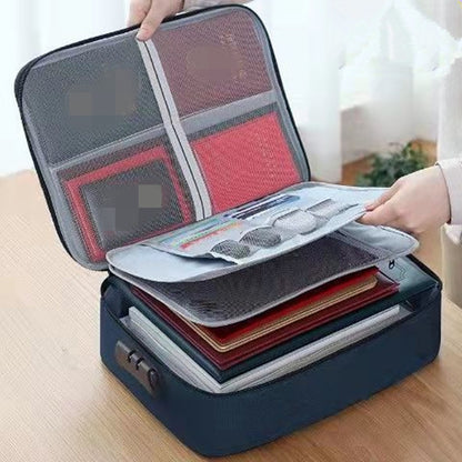 Pasta Organizadora de Documentos de 3 Camadas Maleta Suporte para Pasta Masculino Feminino Bolsa Carteira Passaporte Cofre Doméstico Estojo Funcional para Armazenamento de Arquivos
