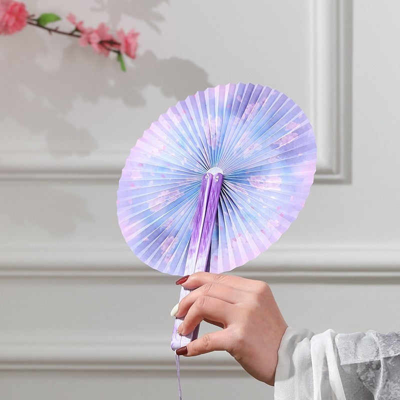 Chinese Japanese Style Silk Fan Folding Fan Wedding Fan Art Gifts Dance Hand Fan Vintage Bamboo Folding Hand Held Flower Fan
