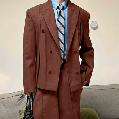 INCERUN Men Blazer Solid Color Lapel Long Sleeve Button Male Suit Streetwear Elegant 2025 Fashion Casual Thin Coats Men Blazer