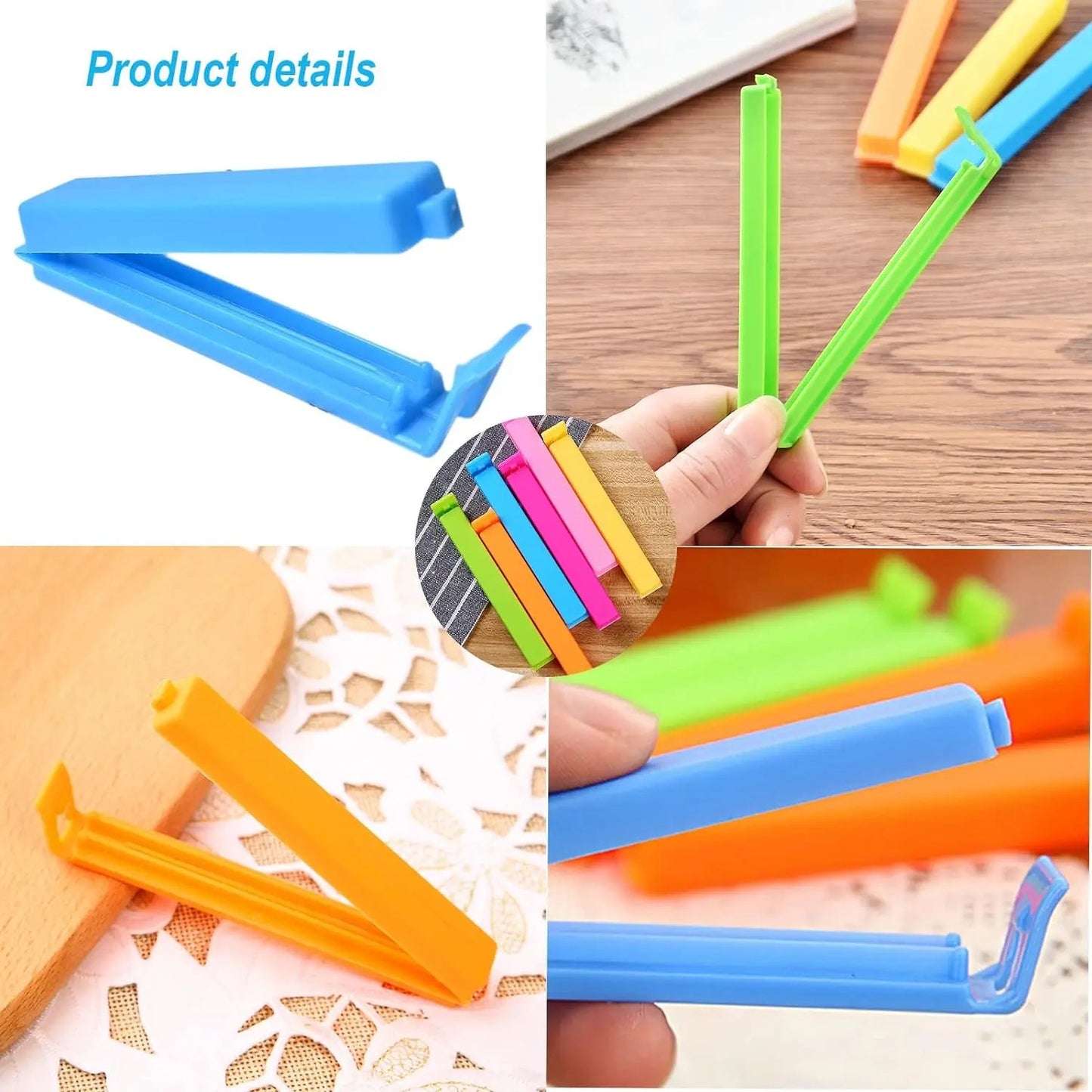 10-100pçs Clipes de Plástico para Saco de Comida Selador Braçadeira Ferramenta de Cozinha Selagem Portátil de Armazenamento Clipe de Vedação para Acessórios de Selagem de Saco