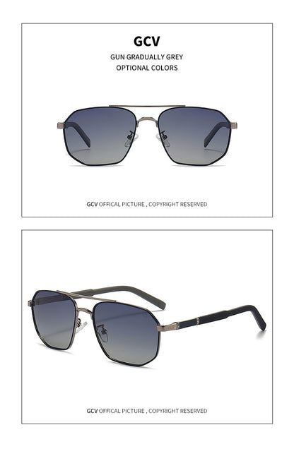 GCV 2025 Óculos de Sol Polarizados Clássicos Masculinos Modelo Piloto Quadrado Armação de Metal Óculos de Sol Masculinos para Dirigir Óculos UV Bloqueador Luxo