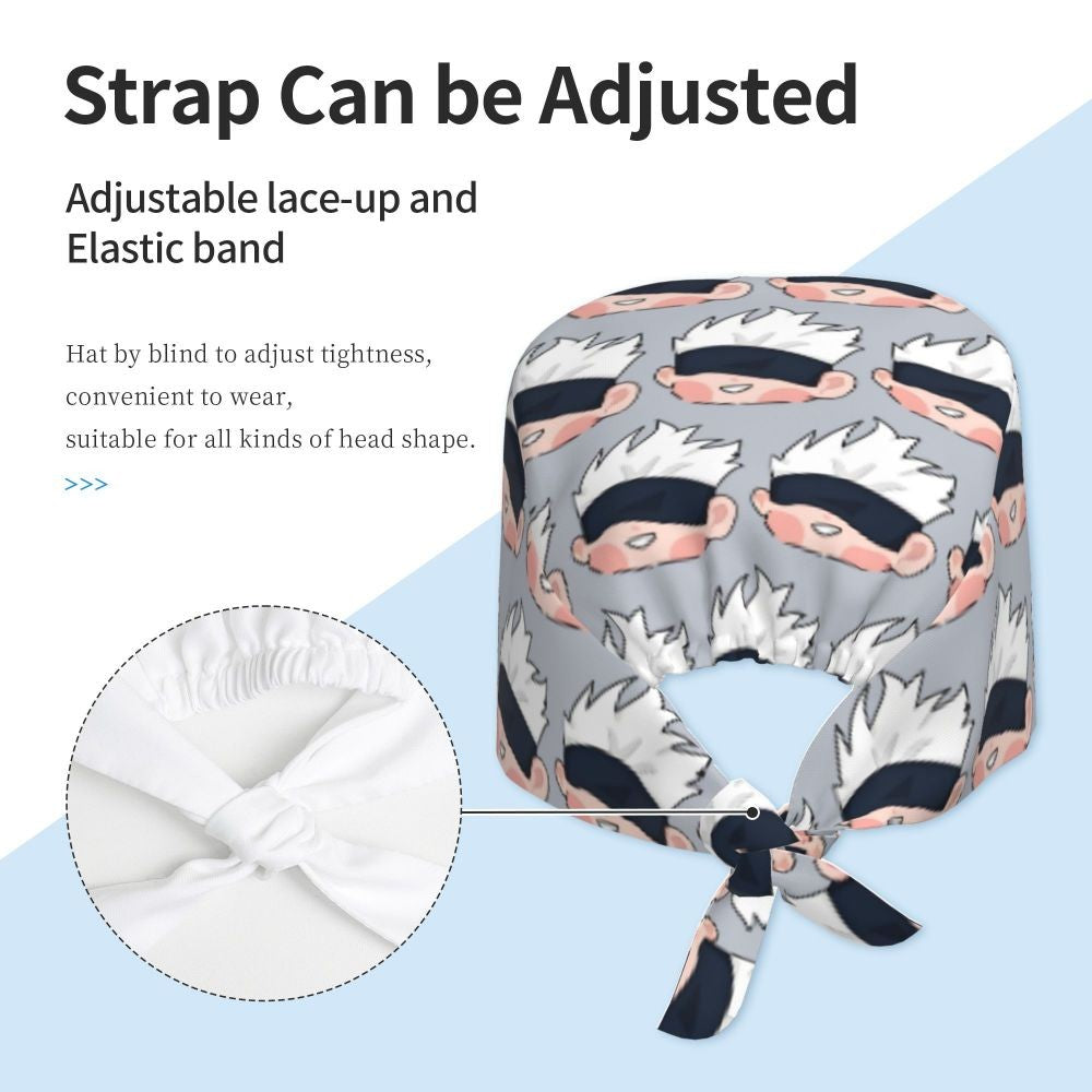 Custom S-Satorues G-Gojoes Cartoon Scrubs Cap Surgical Hats Women Men Skilled Operating Room Cap Operator Hats Lab Works Hat