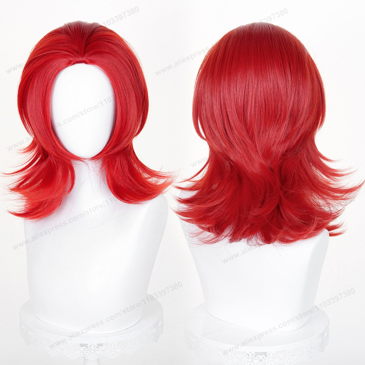 Anime 45cm Universal Cosplay Wig with Enlarged Scalp Free Parting Black White Yellow Man Women Heat Resistant Synthetic Hair