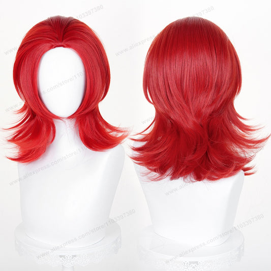 Anime 45cm Universal Cosplay Wig with Enlarged Scalp Free Parting Black White Yellow Man Women Heat Resistant Synthetic Hair