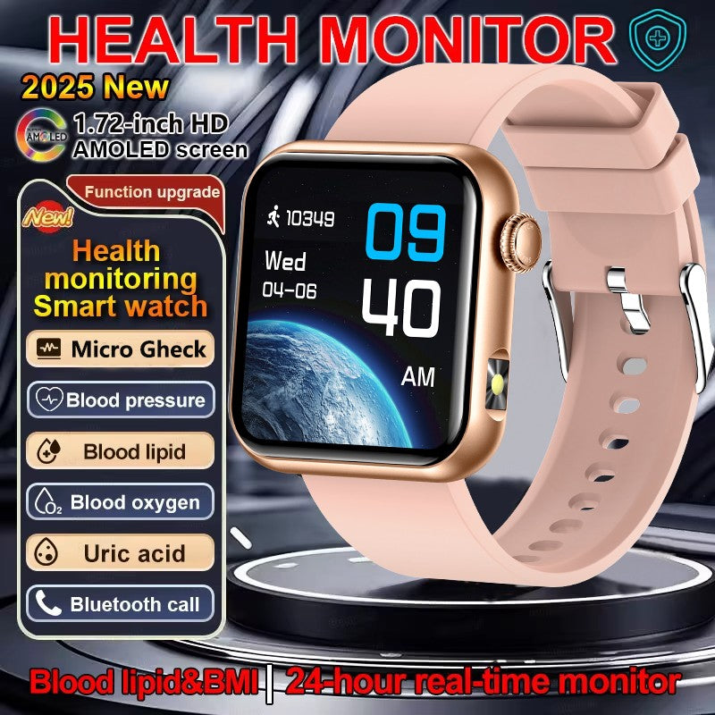 2025 Novo Smartwatch Feminino de LED com IA, Diagnóstico Inteligente, Monitor de Saúde HRV+PPG, Pressão Arterial, Oxigênio no Sangue, IP68, NFC?